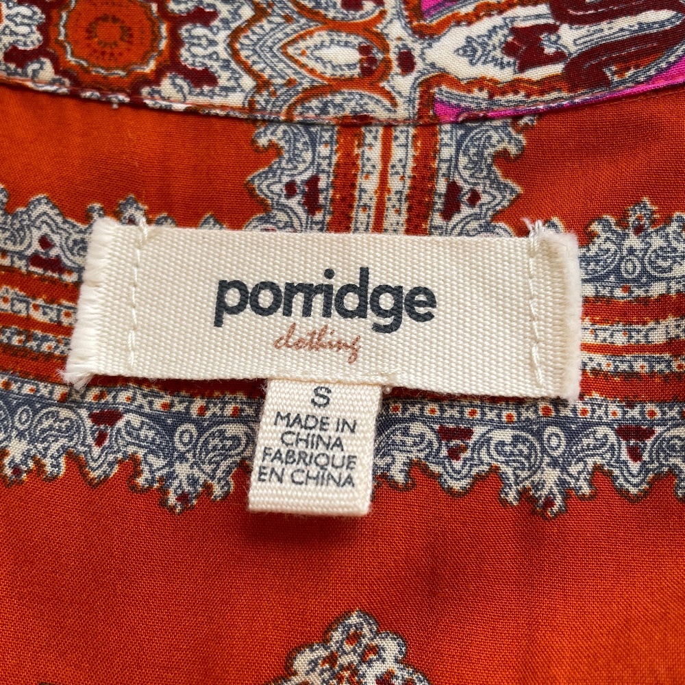 Porridge Anthropologie Boho Paisley Mini Dress S Tie Waist Festival Hippie Indie - Picture 9 of 13